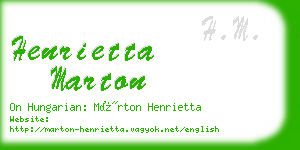 henrietta marton business card